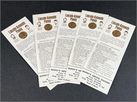 Lot: 5 Lincoln-Kennedy Commemorative Pennies