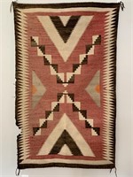 Authentic Navajo Blanket Rug 1930s 58x35