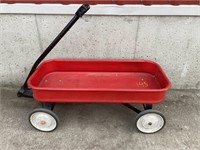 Red metal child’s wagon