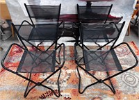 11 - PAIR OF FOLDING CAMP CHAIRS & FOOT STOOLS