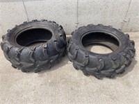 2 ATV tires: 27x12.00–14 & 27x10.00–14