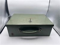 Vintage cash box lock box and key