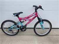 Pink/blue child’s supercycle bike