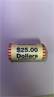 Bank Roll of Andrew Jackson Dollar Coins