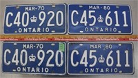 1970,1980 Ontario license plates