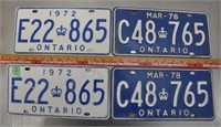 1972,1978 Ontario license plates