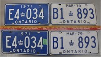 1971,1979 Ontario license plates