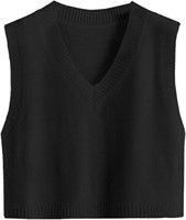 Romwe Women's Knit Sweater Vest Women Crop Y2K