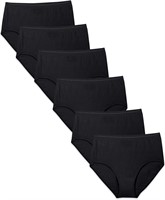 Fruit of the Loom womens FOL 6 pack Cotton Black