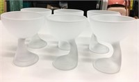 Frosted Glass Art Deco Cocktail Glasses