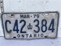 1979 Ontario license plate