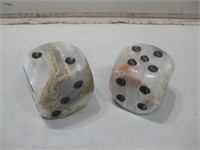 Pair 3.5"x 3.5" Marble Dice Pictured