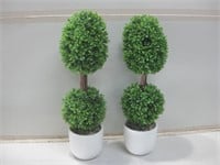 Two 23" Artificial Trees W/ Pots Pictured