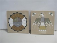 Two Signed 12"x 12" Sand Paintings