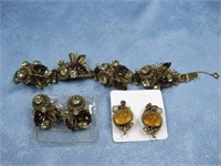 Vtg Fashion Jewelry Necklace & Earring Set