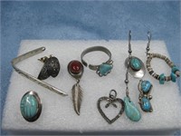 Sterling Silver & Stone Jewelry Shown Hallmarked