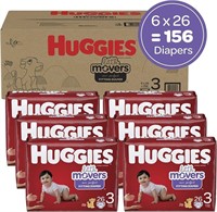 HUGGIES Diapers Size 3 - 156/CS One Month Supply