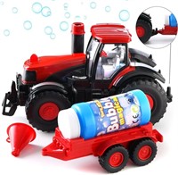 PREXTEX Bump & Go Bubble Blowing Farm Tractor