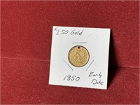 UNITED STATES 1850 $2.50 GOLD PIECE