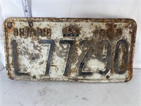 License plate: Ontario, 1960