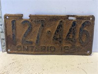 License plate: Ontario, 1927