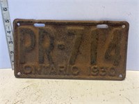 License plate: Ontario, 1930
