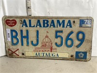 License plate: Alabama 78