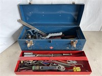 Blue Canadian Tire toolbox full of tools