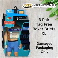 3 pack Tag Free Mens Boxer Briefs (XL)