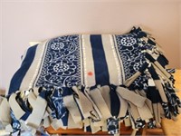 Blue and White Tie Blanket