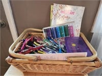 Large Basket Color Pencils, Markers and More