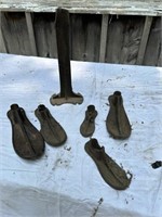 Antique metal shoe repair tools