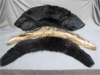 3 Antique Fur Shawl