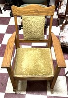 Vintage wooden rocking chair, some ware