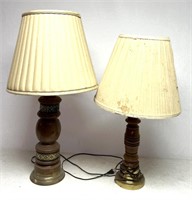 2 retro lamps missing nut fastener/some stains
