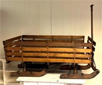 Antique wooden sled.  Well over 100 years plus old