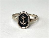 Sterling Anchor Ring 2 Grams Size 6