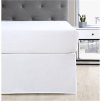 Mainstays Solid Pleated White Solid Polyester Beds