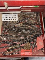 Contents of drawer- drill bits- tool box not