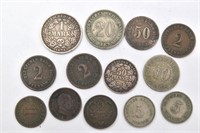 (13) 1800's German Reich Coins