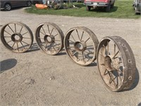 Four 6 bolt steel, wagon wheels