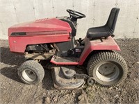 Red riding lawnmower