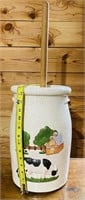 Vintage Cow Themed Butter Churn