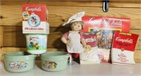 Vintage Campbell’s Soup Kid Porcelain Doll, Soup