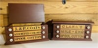 Vintage Wooden Clark’s Sewing Containers