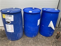 Three blue barrels