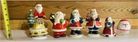 Vintage Santa Music Box & Santa Figurines