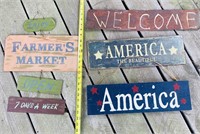 Vintage Metal Signs & Wooden Sign Farmers Market