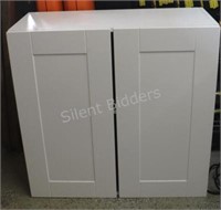 White Two Door Laundry Wall Mount Cupboard