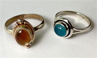 2 Gorgeous Sterling Rings 6 Grams Twt